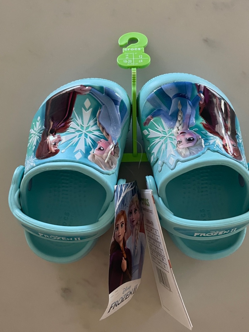 CROCS Kids' Frozen II Aqua Blue Character Clog